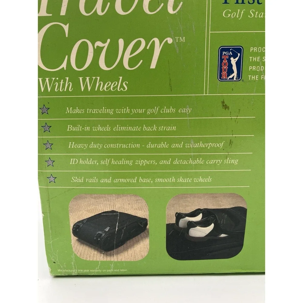 PGA Golf Club Travel Bag Wheels Luggage Cover Airline Waterproof ID Holder Sling